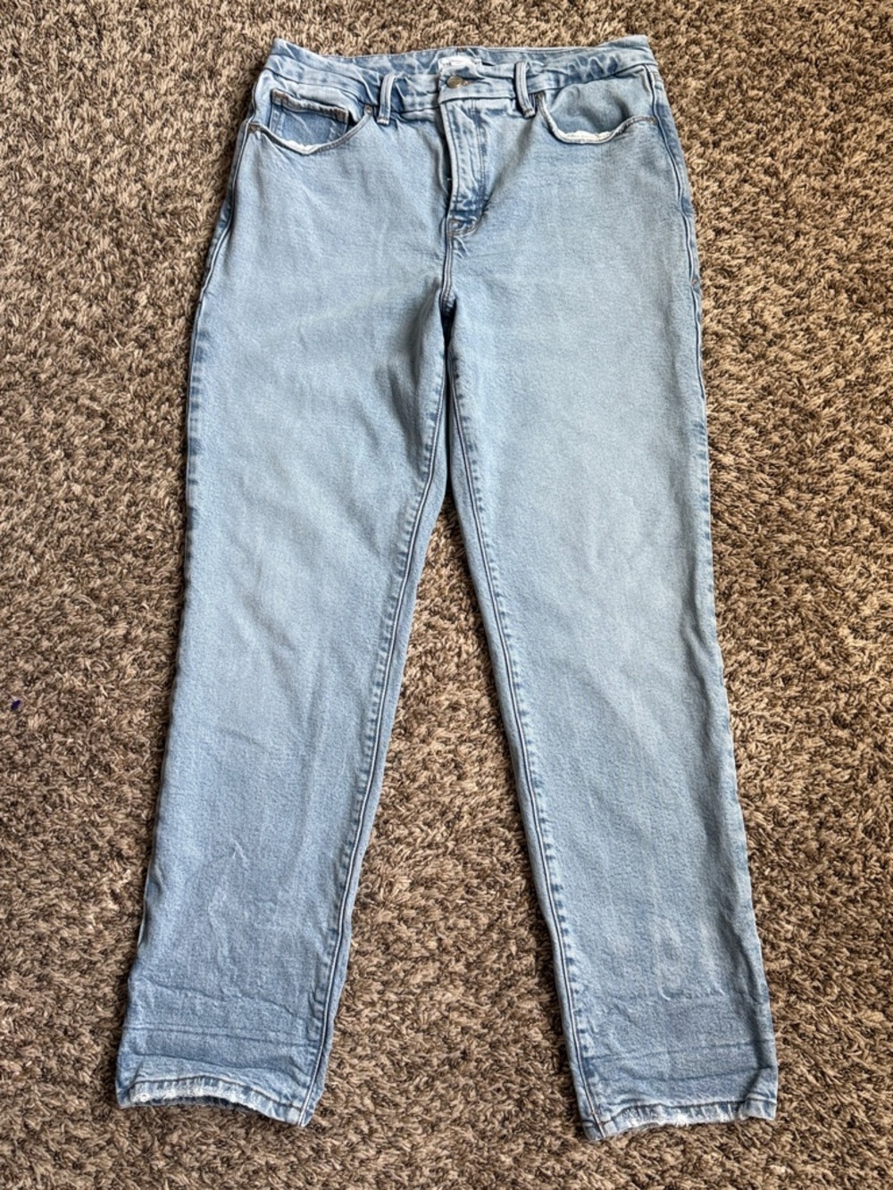 Good American Light Blue Women's Distressed high-Rise Jeans